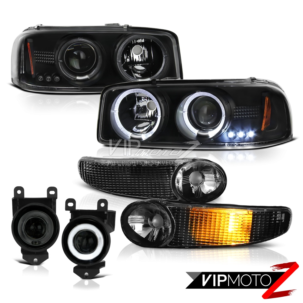 Denali Black Halo LED 20012006 GMC Yukon Headlight Matte Signal Fog