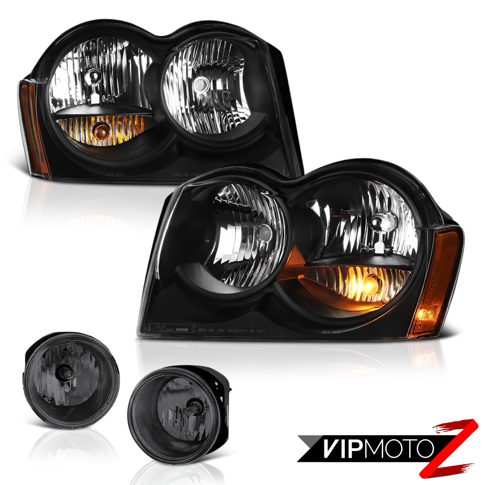 05-07 Jeep Grand Cherokee Offroad Headlights Graphite Smoke Fog Lights