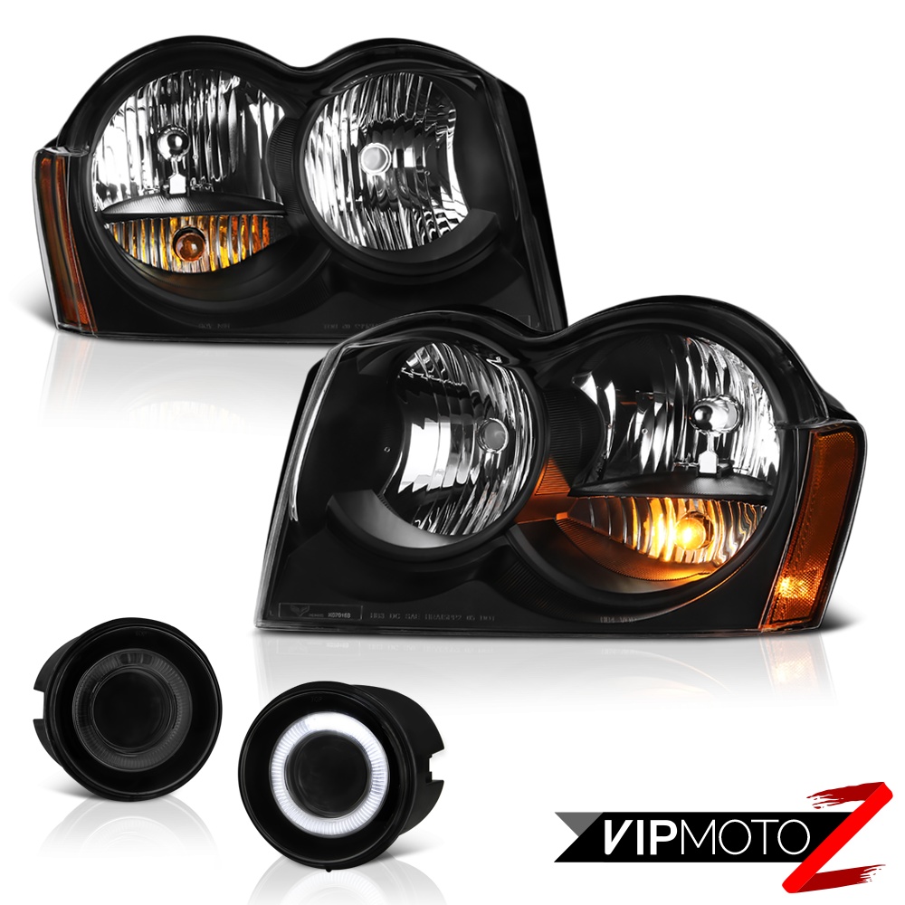 05-07 Jeep Grand Cherokee Laredo Headlamps Graphite Smoke ... headlight wiring 2006 jeep srt8 
