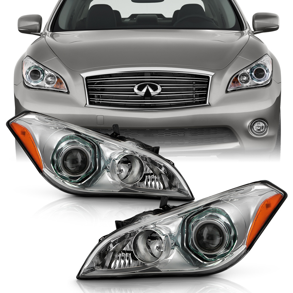 Chrome OE Style Projector Headlights w/AFS For 2011-2014 Infiniti