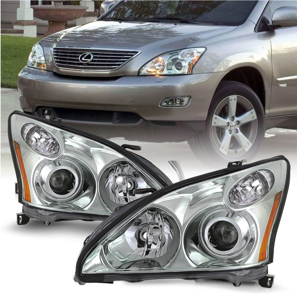 Chrome Projector Headlights For Lexus 04-09 RX330 RX350 HID/Xenon w/o