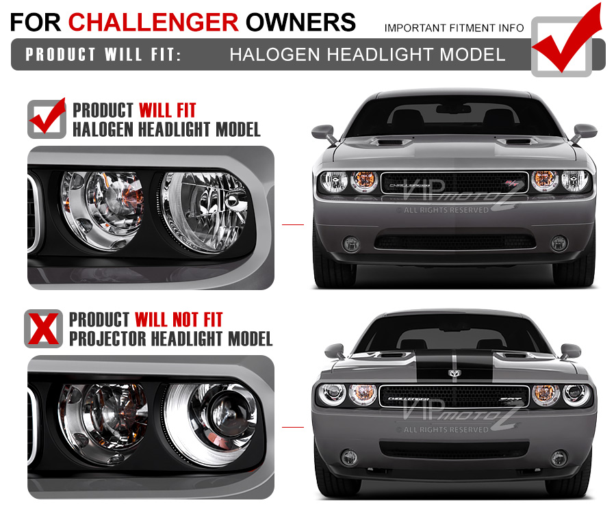 FOR HALOGEN MODEL] For 08-14 Dodge Challenger 