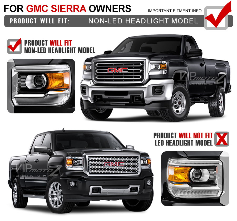 For 1415 GMC Sierra [FiBer OpTic] LED Neon Tube Black Projector